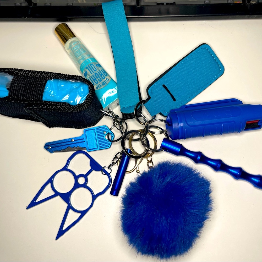Solid blue self defense keychain - Picture 4 of 4